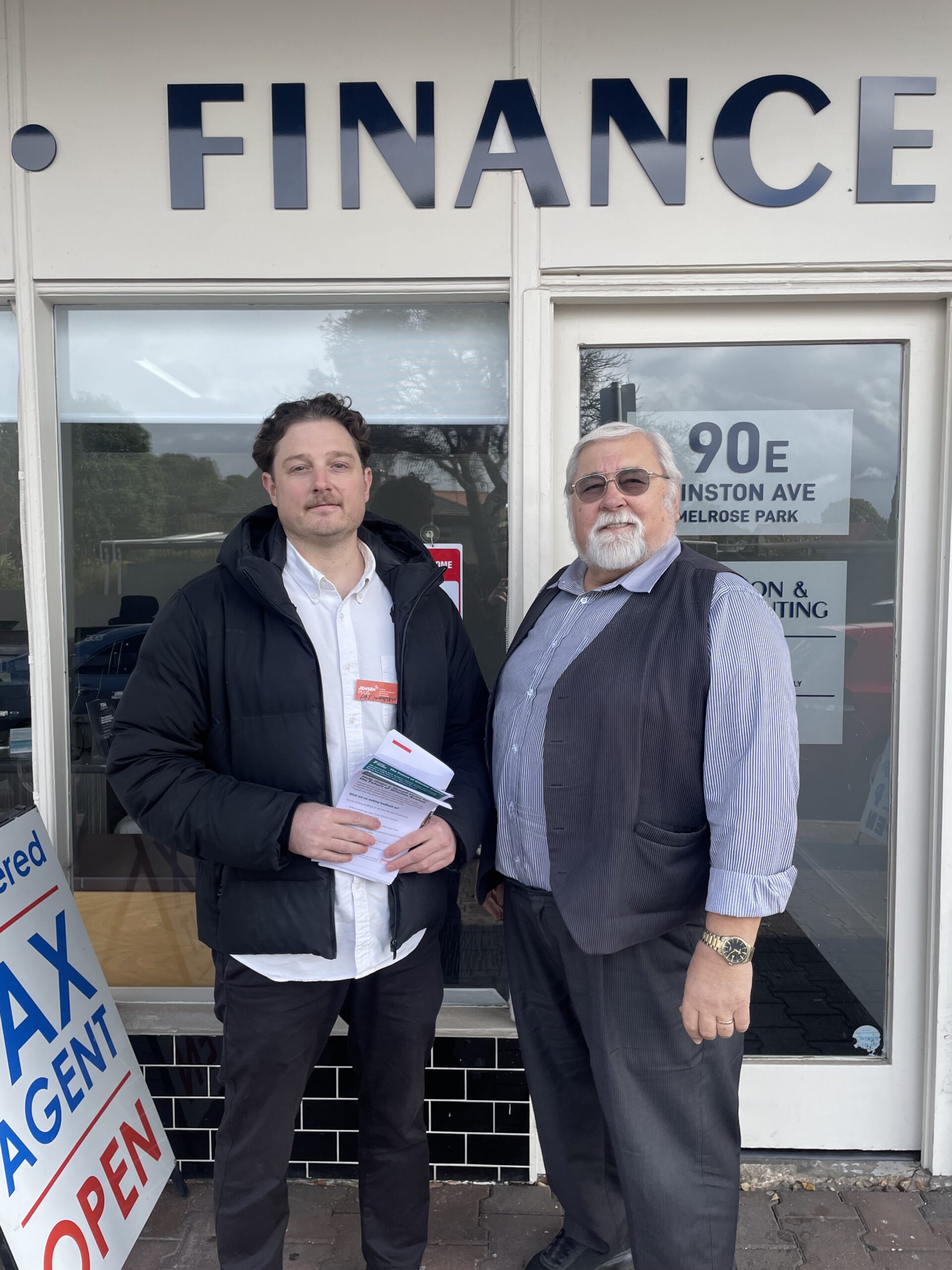 In-Person Engagement with local businesses (Pat’s Dad).