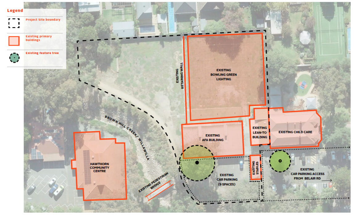 Mitcham project site aerial view
